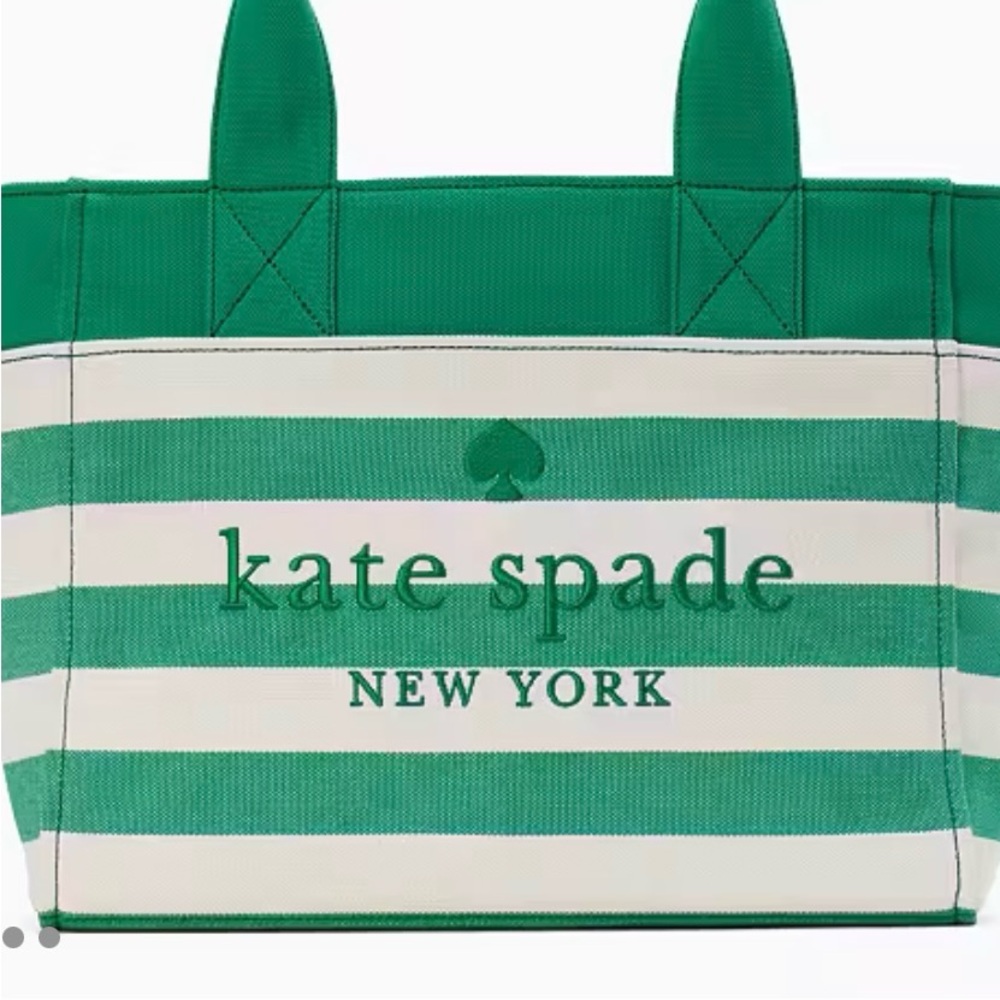 Kate Spade NWT Beach Time Striped Tote. KS Green. Bought at store.